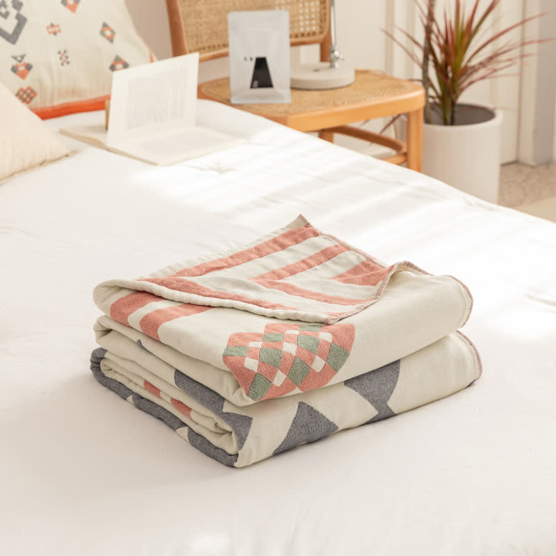 Couette géométrique en gaze de coton à quatre couches