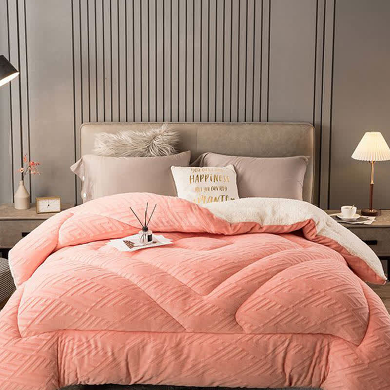 Couverture d'hiver épaisse en sherpa avec âme matelassée