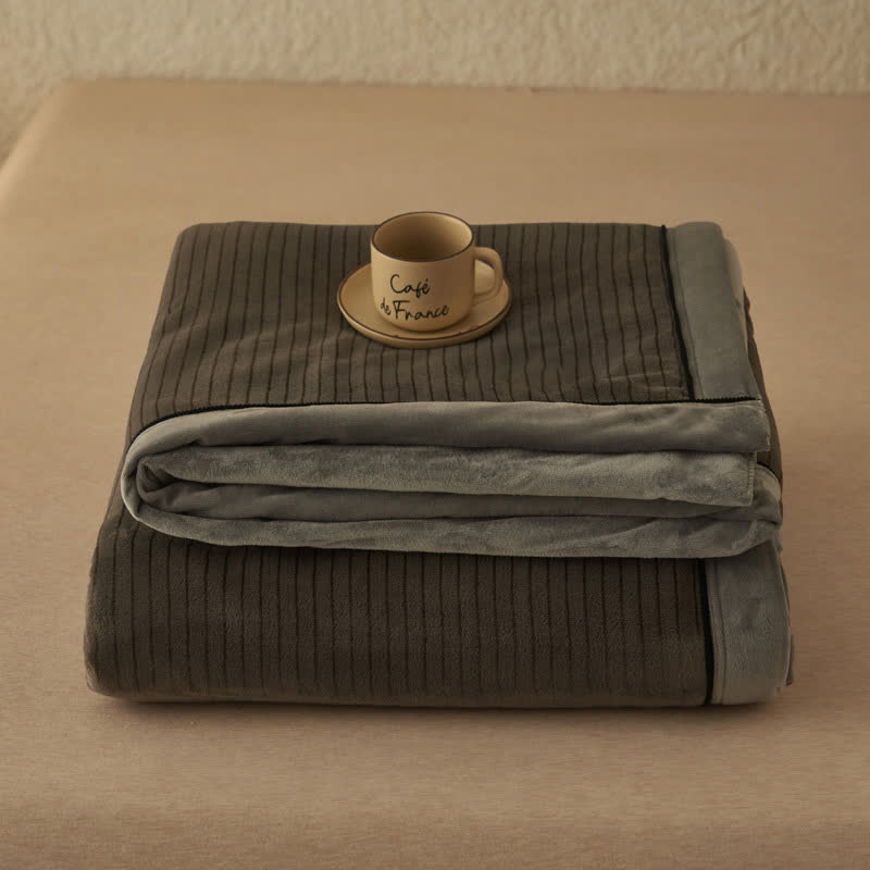 Couverture réversible en velours uni