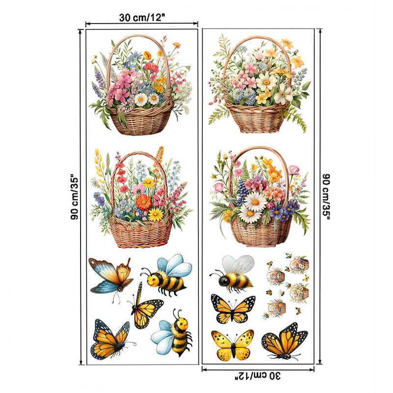 Stickers muraux amovibles avec fleurs et papillons
