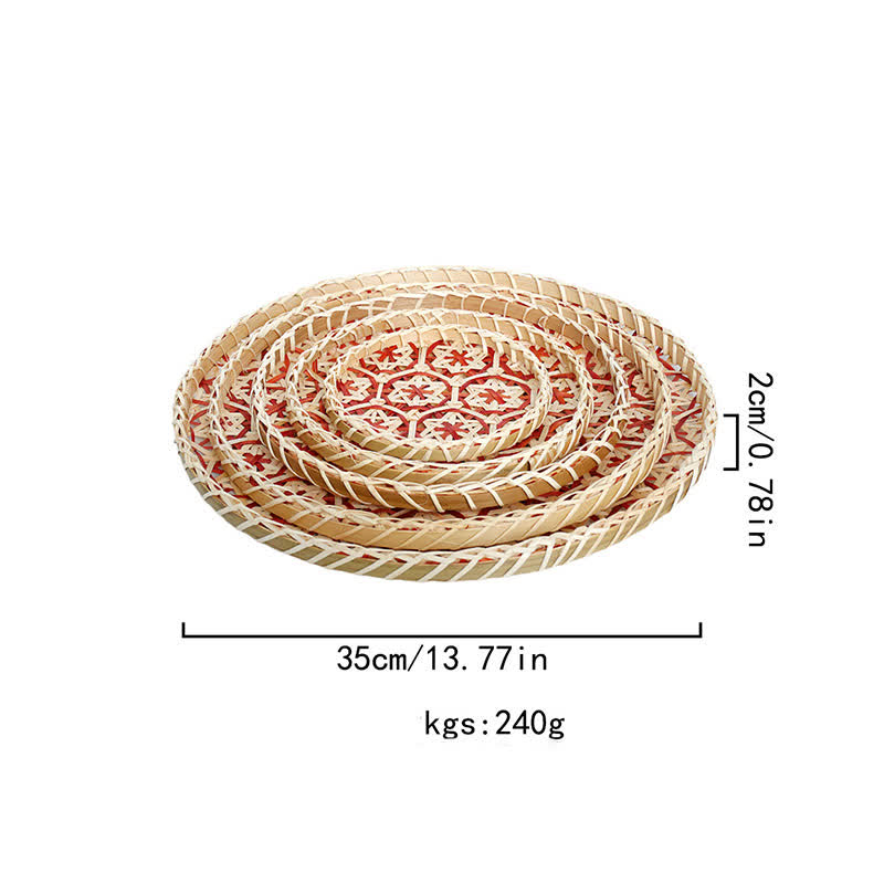 Panier de rangement rond en rotin coloré tissé à la main