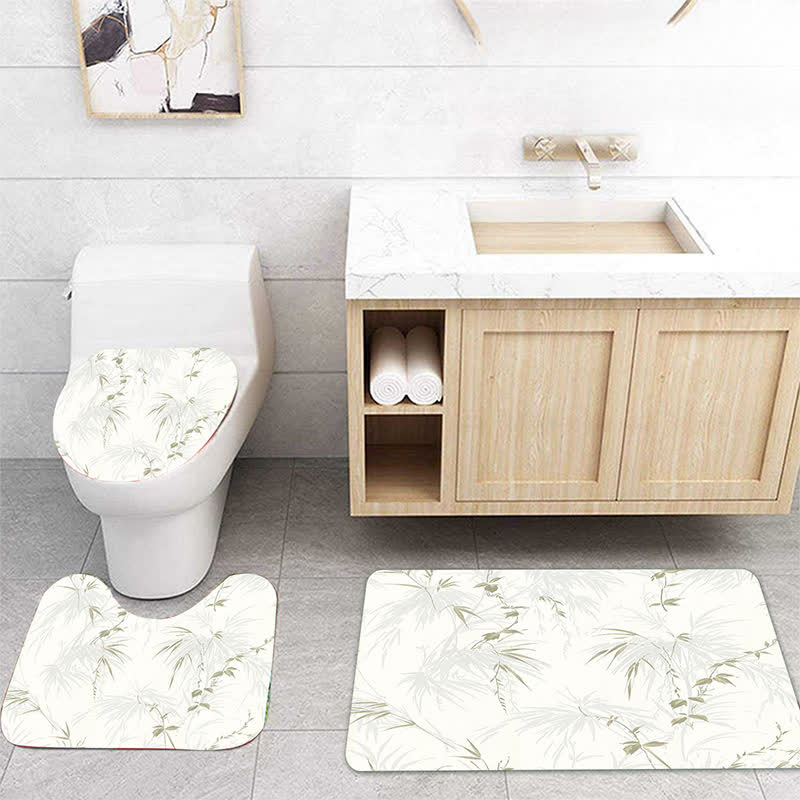 Rideau de douche imperméable à motif de feuilles de plantes