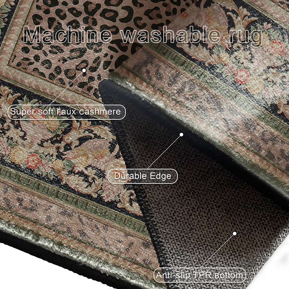 Tapis antidérapant style léopard baroque pour l'intérieur et l'extérieur