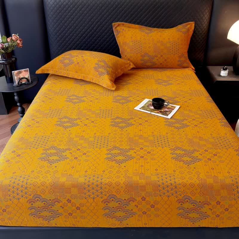 Drap-housse en coton à motif éventail rétro - image 5