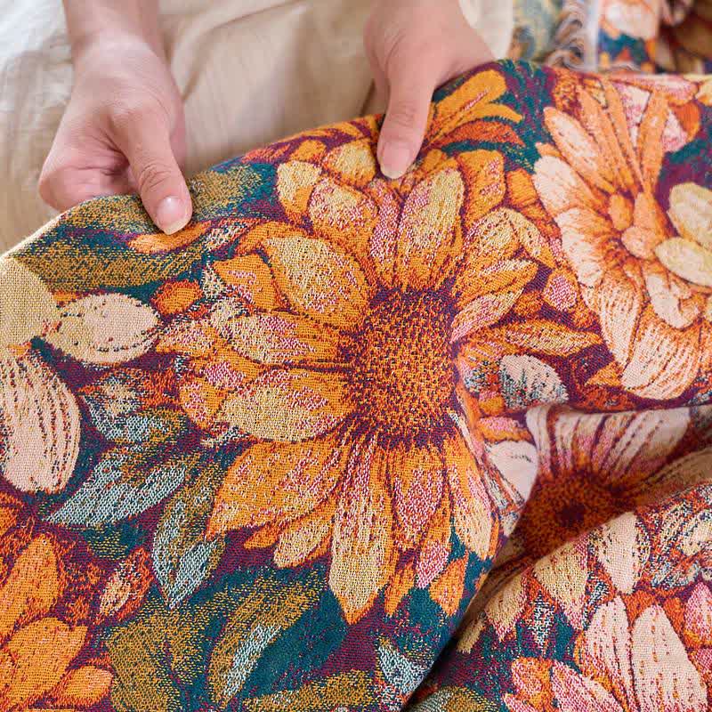 Couette en coton à pompons avec tournesol en fleurs - image 9
