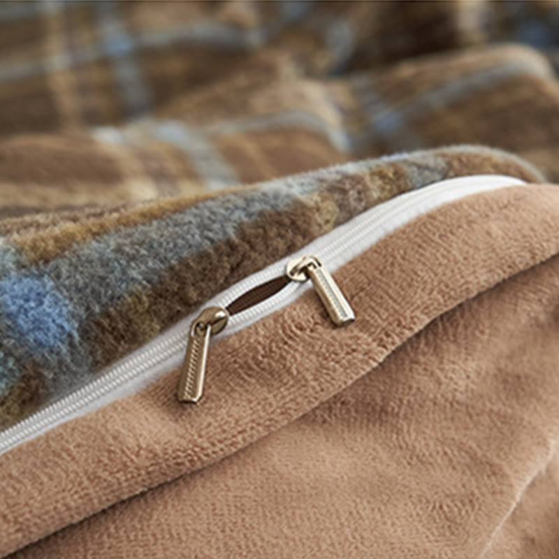 Parure de lit classique, à carreaux, confortable et épaisse (4 pièces) - image 45