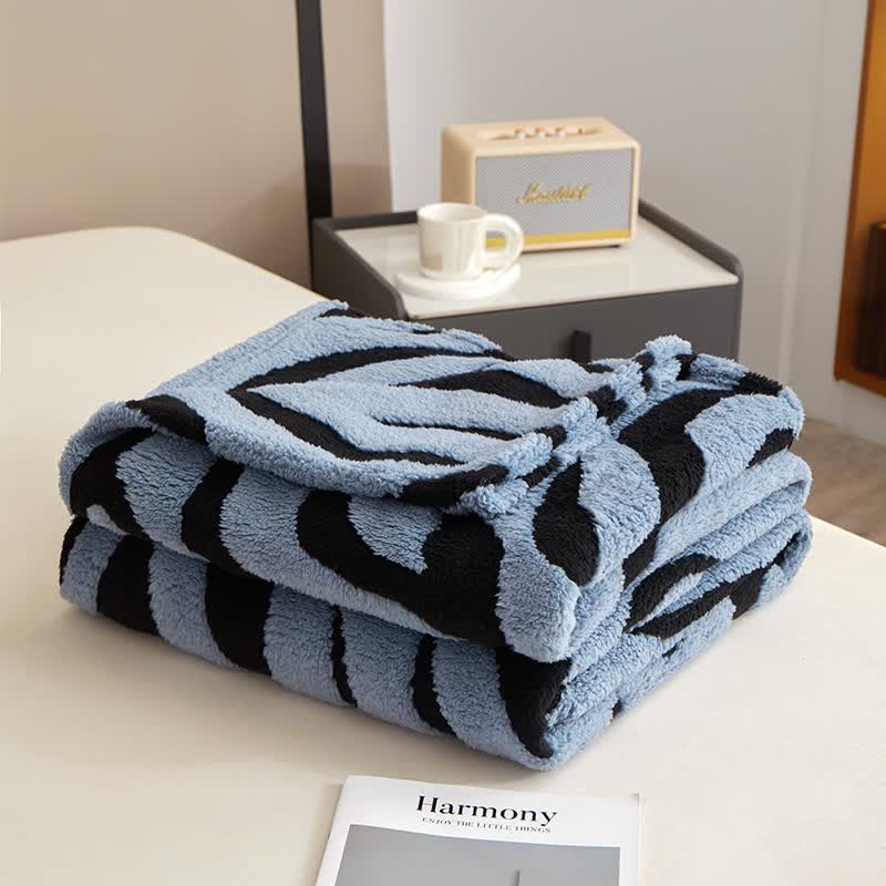 Ownkoti – Couverture moderne à imprimé zèbre - Bleu-gris - 200 cm x 230 cm - image 16