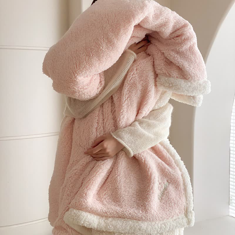 Couverture réversible en sherpa avec nœud Ownkoti - image 9