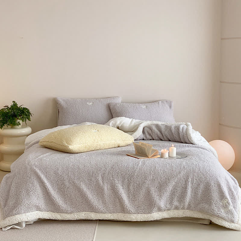 Couverture réversible en sherpa avec nœud Ownkoti - image 3