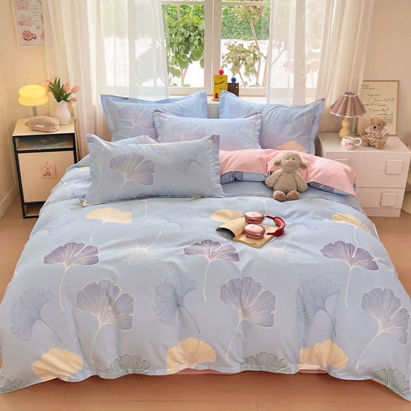 Housse de couette réversible en coton Ownkoti Tranquil Ginkgo Leaf - image 3