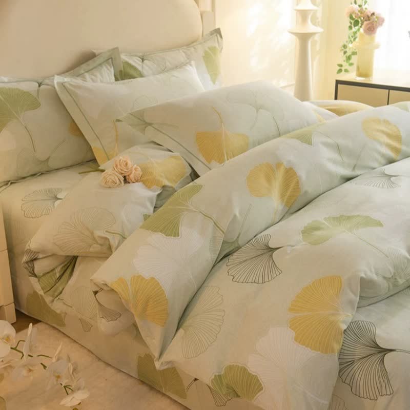 Parure de lit en coton Ownkoti Fresh Ginkgo (4 pièces) - image 3