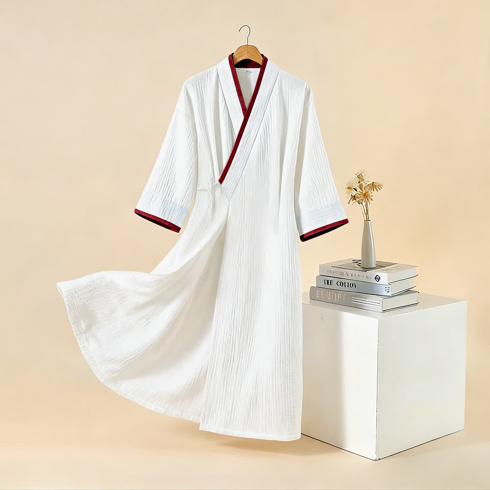 Peignoir kimono minimaliste unisexe en gaze de coton - image 17