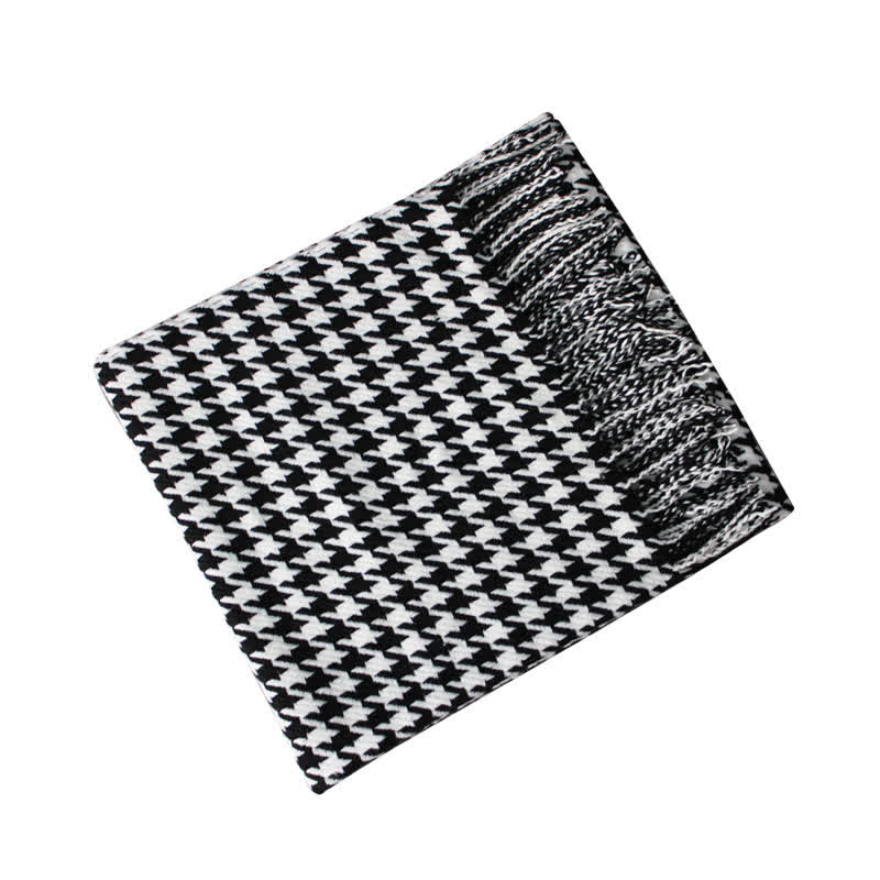 Couverture à pompons Ownkoti Classic à motif pied-de-poule - image 10