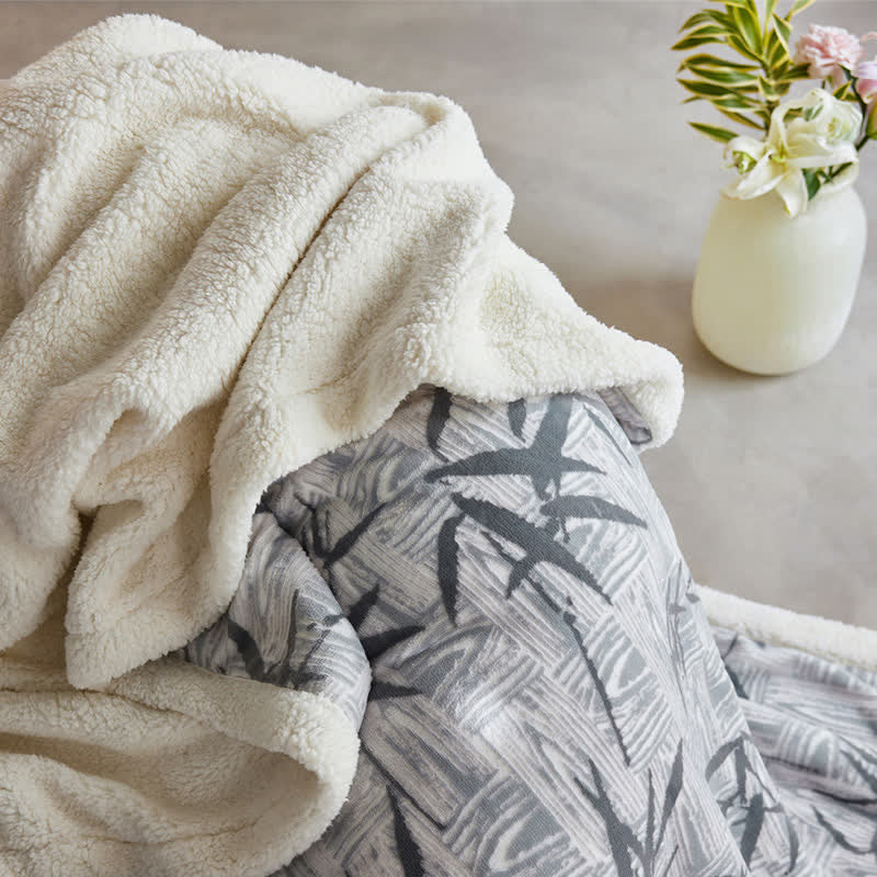 Couverture réversible en sherpa Ownkoti Zen Bamboo Leaf - image 16