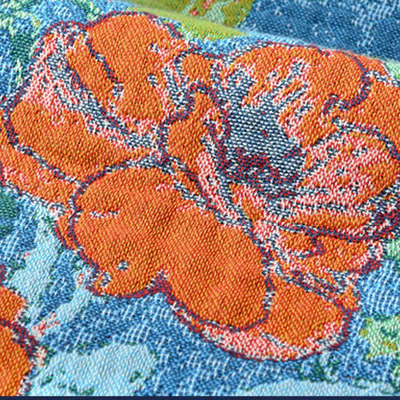 Couverture en gaze de coton artistique Ownkoti à motifs floraux et d'oiseaux - image 6