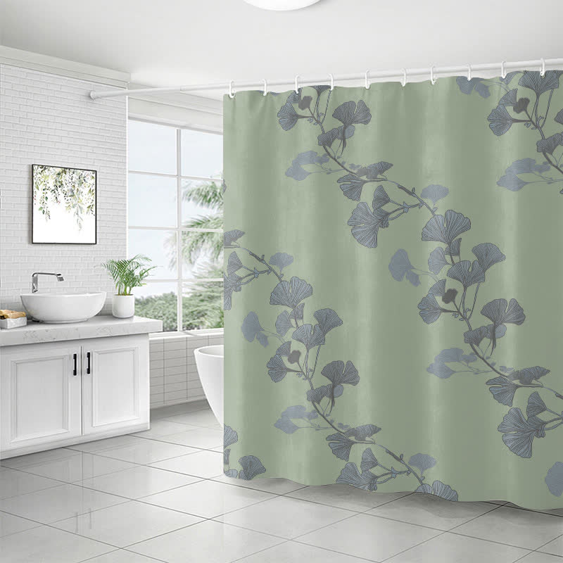 Rideau de douche à motif de feuilles de ginkgo - image 17