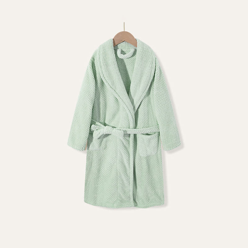 Peignoir simple et chaud pour enfants, en peluche ferme. - Vert - Enfant : 130 cm - image 11
