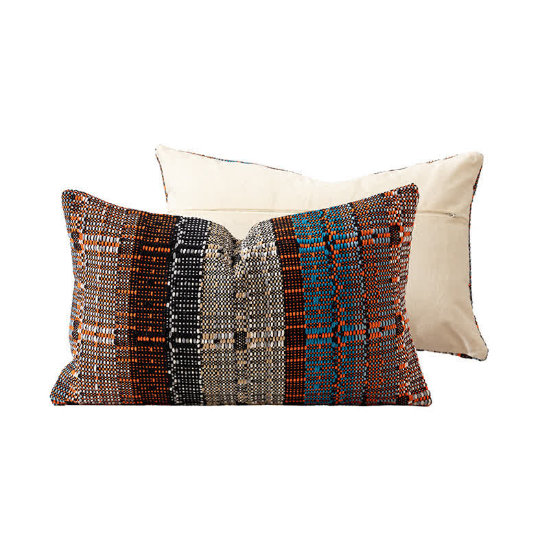 Housse de coussin faite à la main en fil de coton tissé - 30 cm x 50 cm - image 8
