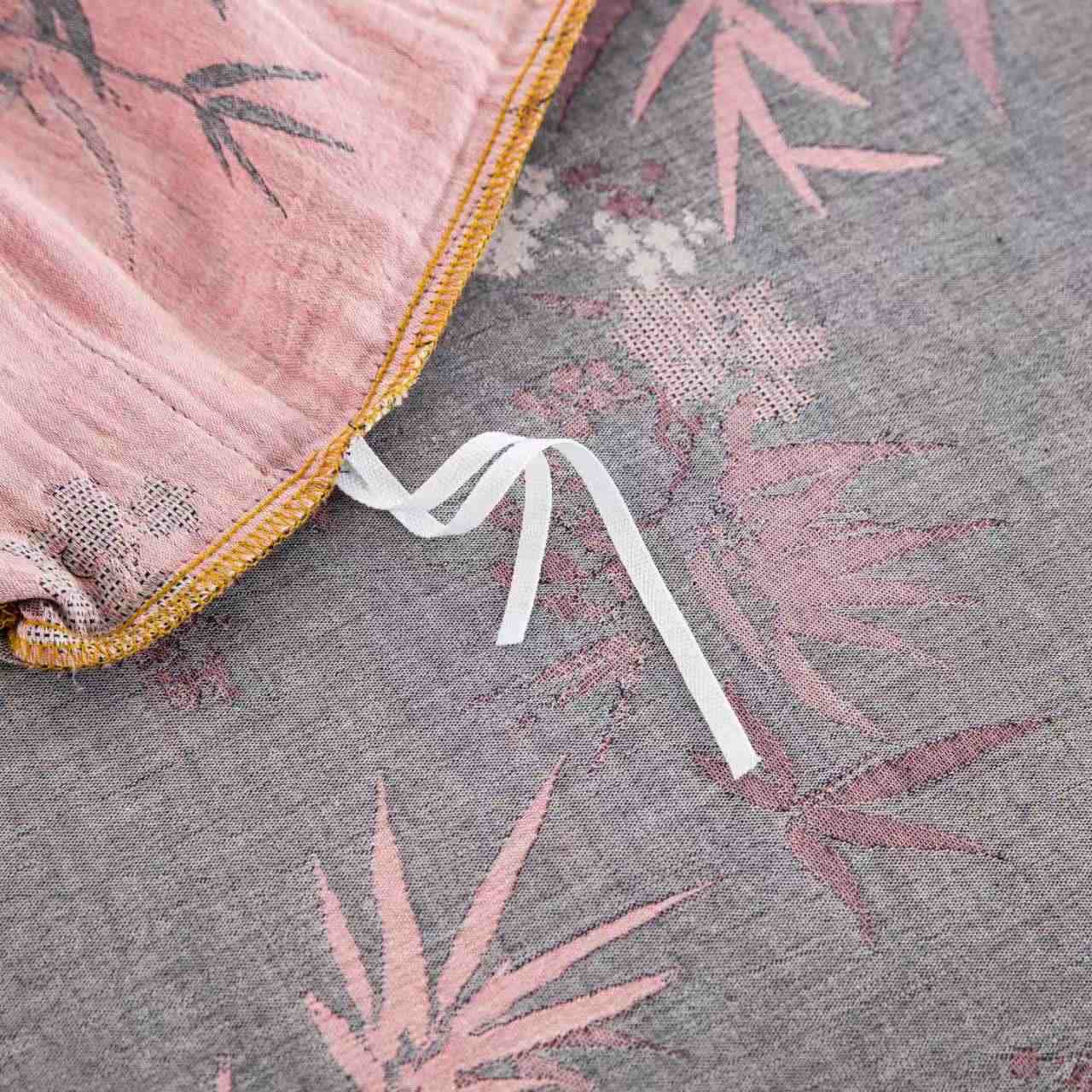 Ensemble de literie en coton double épaisseur à motif de feuilles de bambou (4 pièces) - image 8