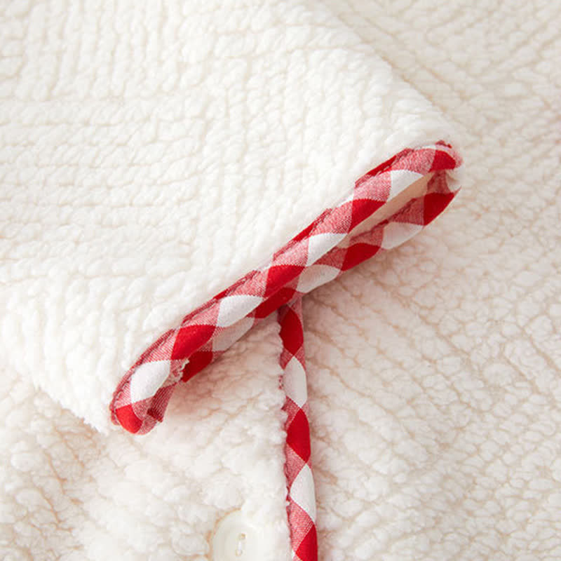 Peignoir à capuche rayé et texturé avec boutons moelleux - image 11