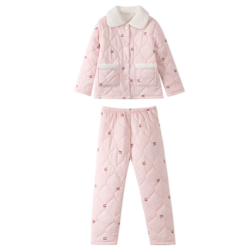 Ensemble de vêtements d'intérieur matelassés à motif cerises pour enfants - image 5