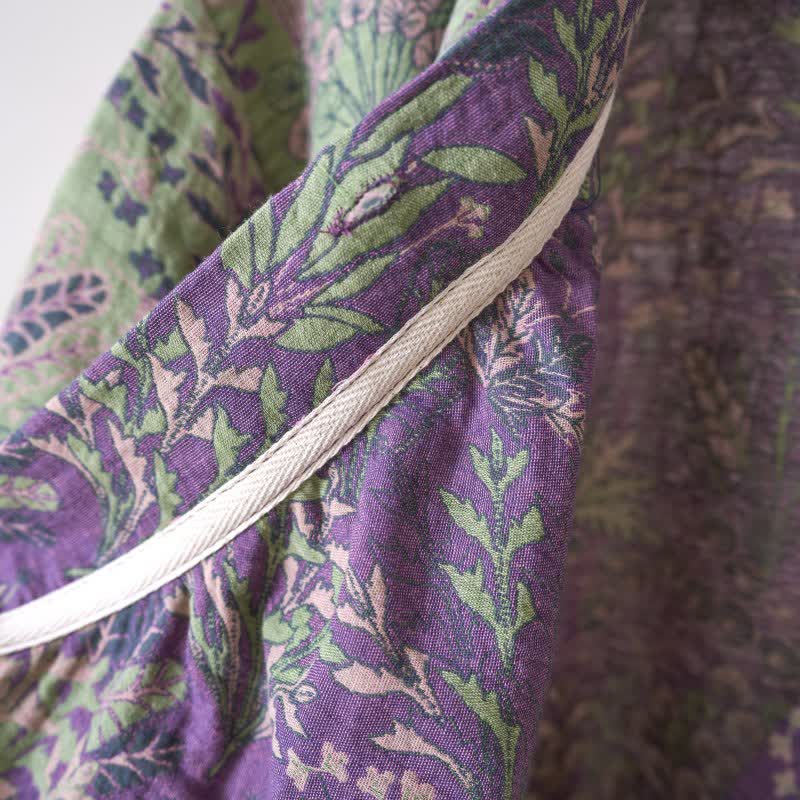 Chemise de nuit en coton à volants à motifs botaniques - image 12