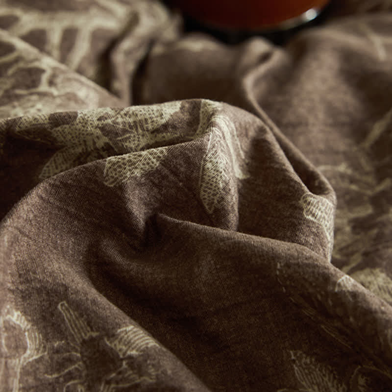 Ensemble de linge de lit rustique en lin mélangé tissé (4 pièces) - image 6
