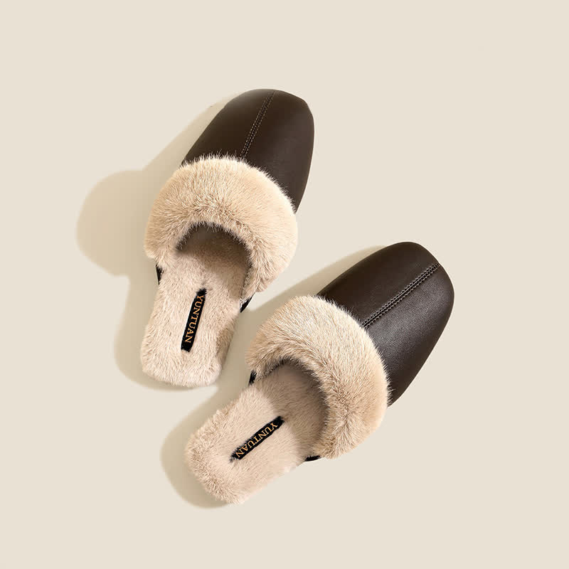Pantoufles simples en peluche unie - image 12
