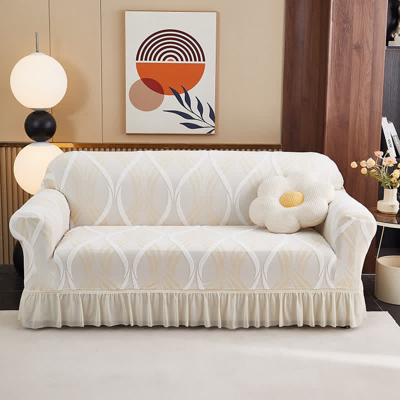 Housse de canapé élastique jacquard avec surface antidérapante - Beige - rocher - 4 places 235 cm - 300 cm - image 19