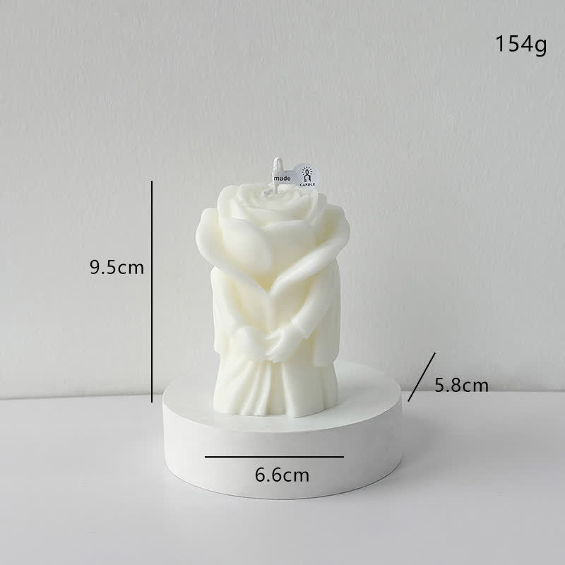 Bougie parfumée romantique en forme de rose - Blanc - 4 pièces - 9,5 cm x 6,6 cm x 5,8 cm - image 4