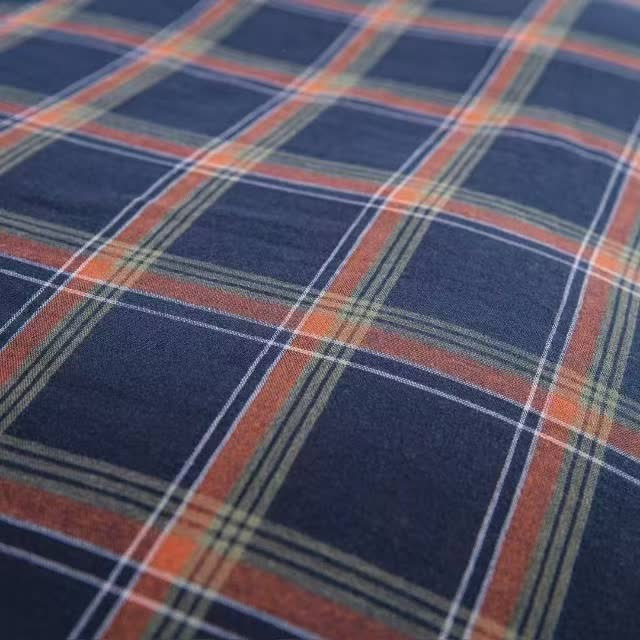 Ensemble de literie rétro en gaze de coton à carreaux avec boutons (4 pièces) - image 6