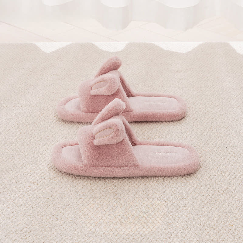 Pantoufles mignonnes en peluche lapin avec orteils ouverts - image 10