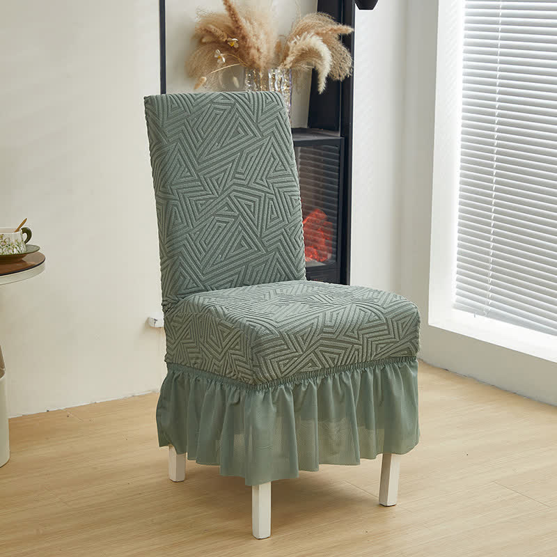 Housse de chaise de salle à manger extensible et géométrique - Vert sauge - 6 pièces - Taille unique - image 15