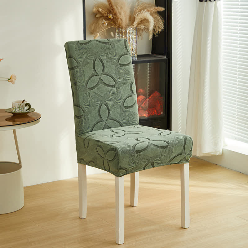 Housse de chaise en jacquard extensible uni - Vert sauge - 6 pièces - standard - image 22