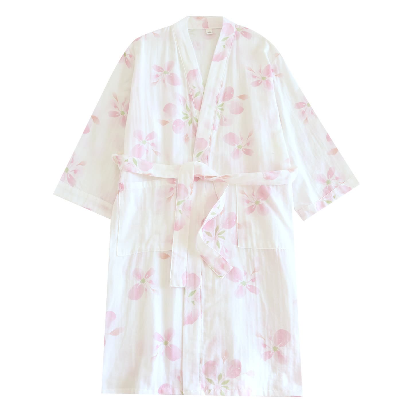 Peignoir de style kimono en gaze de coton à motif de fleurs de cerisier - image 12