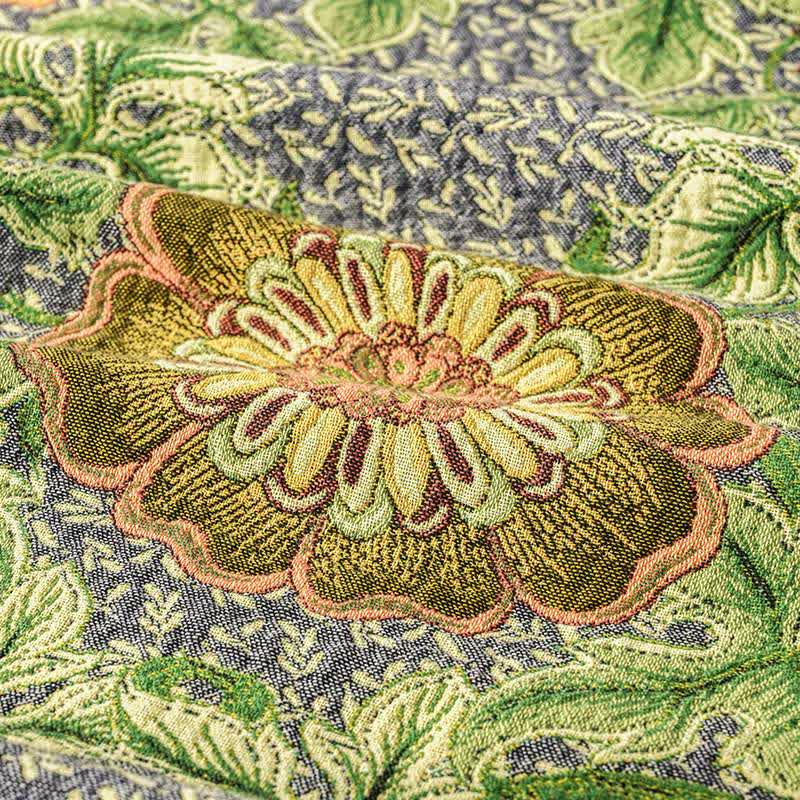 Couverture à pompons en gaze de coton à motif floral inspirée du jardin - image 4