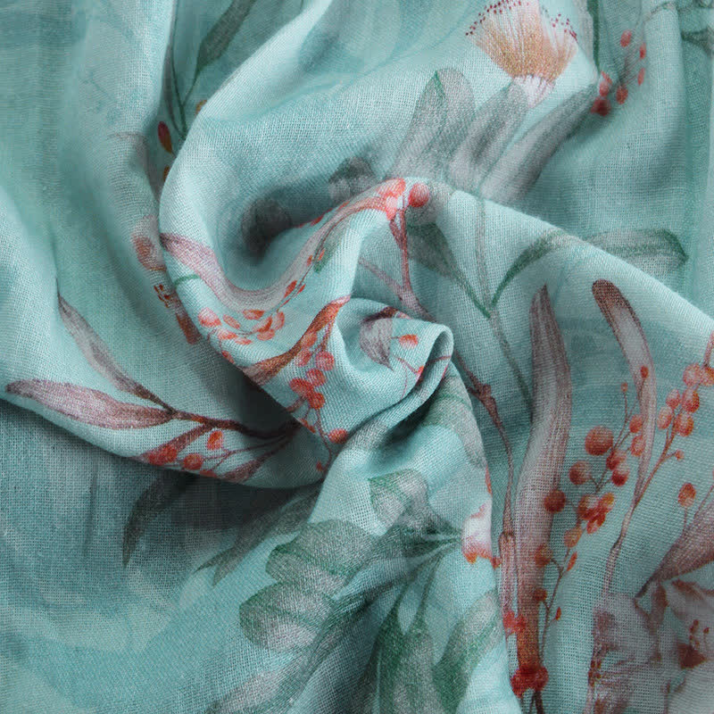 Vêtements d'intérieur en coton à motif floral oriental et col à volants - image 4