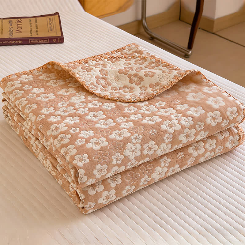 Couverture en coton frais à motifs floraux, 3 plis, en gaze - image 8