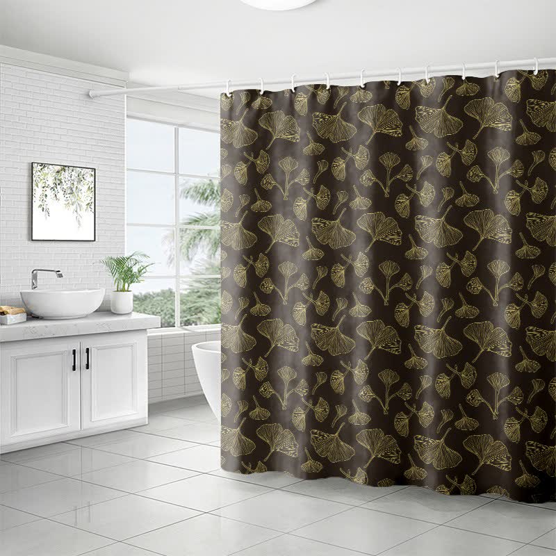 Rideau de douche à motif inspiré du ginkgo - image 7