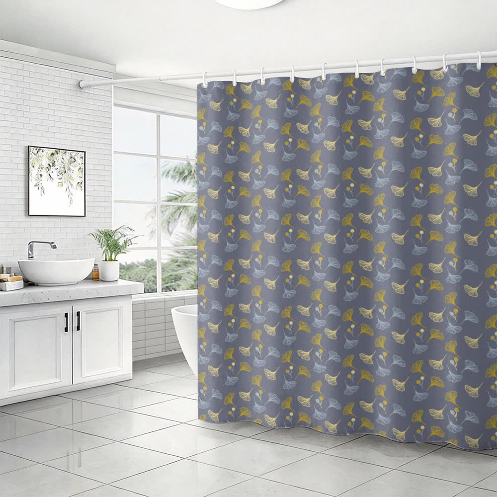Rideau de douche à motif de feuilles de ginkgo - image 7
