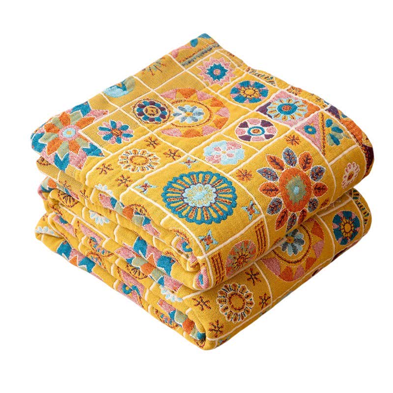 Couverture en gaze de coton à motif géométrique à carreaux - image 6