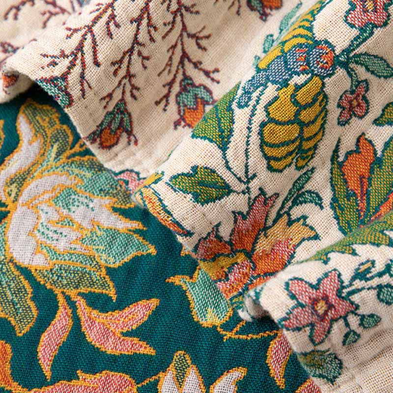Couverture réversible en gaze de coton à motifs cachemire et floraux - image 6