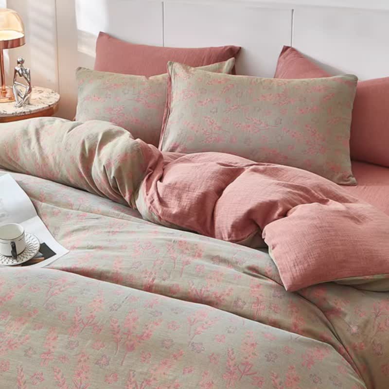 Linge de lit en gaze de coton double épaisseur à motifs floraux et lavande - image 8