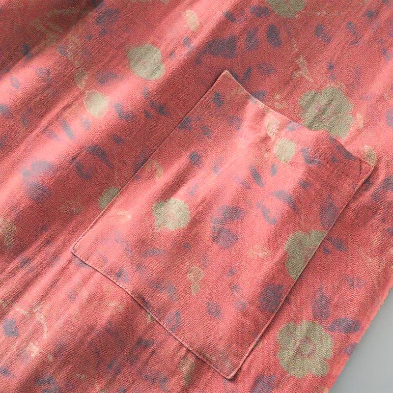 Peignoir de style kimono en coton double épaisseur à motif floral - image 6