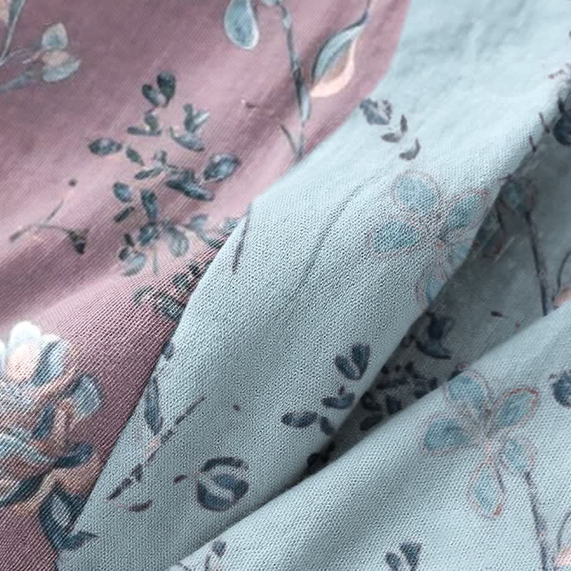 Peignoir de style kimono en coton double épaisseur à motif floral - image 6