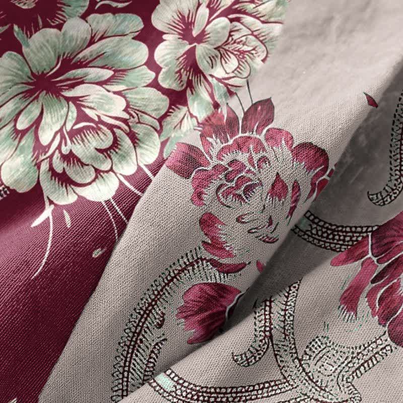 Peignoir kimono luxueux en gaze de coton double épaisseur à motif pivoine - image 6