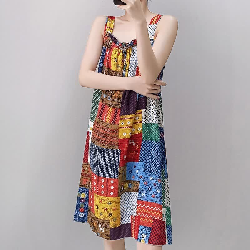 Chemise de nuit sans manches de style vintage à motifs variés - image 5