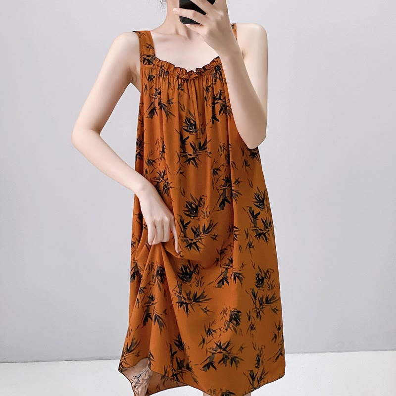 Chemise de nuit sans manches à motif bambou vintage - image 5