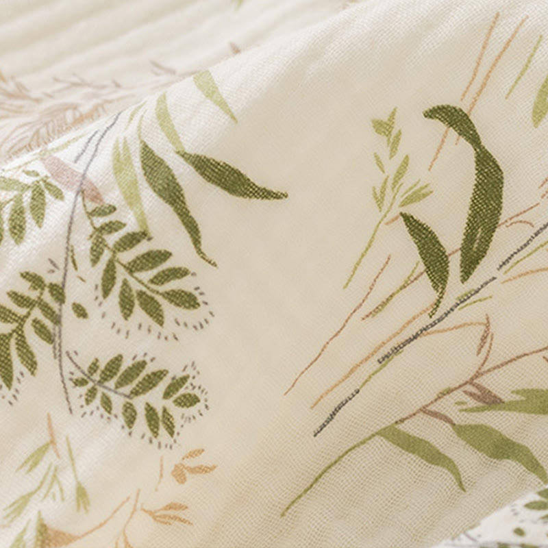 Chemise de nuit en coton à motif de feuilles champêtres fraîches - image 10