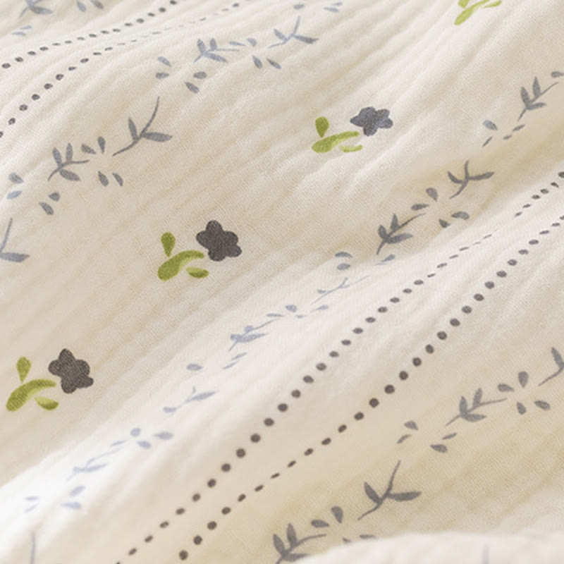 Chemise de nuit à fines bretelles rayée et fleurie en gaze de coton - image 10